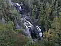 Royalty Free Stock Video HD Footage Wide Shot of White Waterfalls in North Carolina Fall Season