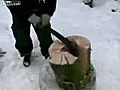 Very Efficient Way Of Chopping Wood