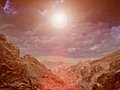 Sun Over Desert Rocks Stock Footage