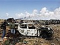 Libya crisis: air strike destroys Gaddafi column near Benghazi