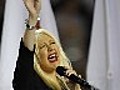 Aguilera se equivocó cantando el himno nacional