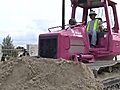 Think Pink: Construction company uses colored bulldozers