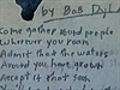 Bob Dylan’s handwritten lyrics sold