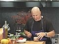 CLAM RAGOUT WITH PANCETTA,  ROASTED TOMATOES, AND MUSTARD GREENS - TOM COLICCHIO