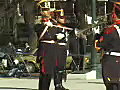 Royalty Free Stock Video SD Footage Zoom Out to Military Band and Honor Guard in Buenos Aires,  Argentina