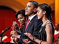 Raw Video: Obama Family Attends Holiday Party