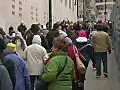 Royalty Free Stock Video HD Footage Crowds of People Walking Near Ground Zero in New York City