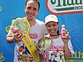 Joey Chestnut,  &#039;Black Widow&#039; win annual hot dog contest