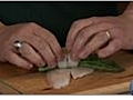 Assembling Flounder Rolls for Baking