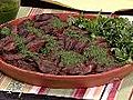 Grilled skirt steak with cilantro pesto