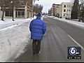 Snow Forces Pedestrians Into Streets