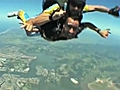 Joel Parkinson jumps out of an airplane