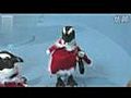 Penguins dress as Father Christmas in Japan
