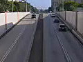 Royalty Free Stock Video HD Footage Timelapse of Cars and Trucks Entering and Exiting the Henry Kinney Tunnel on the New River in Downtown Ft. Lauderdale,  Florida