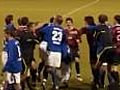 Russian off-field football brawl spills on to pitch