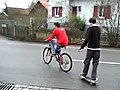 car almost kills skateboarder