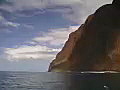 Royalty Free Stock Video SD Footage Tip of North Coast and Mountains on Napali Coast in Kauai,  Hawaii