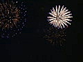 Royalty Free Stock Video SD Footage Fireworks Being Launched from a Pier in Deerfield Beach,  Florida