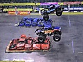 Car-crushing monster truck action