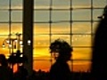 Airport Travelers People Silhouette Sunset