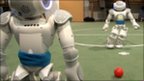 Play Robots train to play football