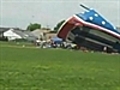 Jumping castle blown away by wind