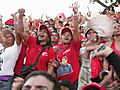 President Chavez speaks to supporters in Caracas