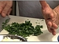 Chopping the Parsley for Mushroom Risotto