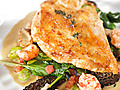 Roasted Chicken Breasts with Crayfish,  Fava Beans, and Morels