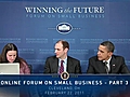 Online Forum on Small Business: President Obama on Jobs of the Future
