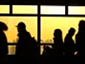 Airport Travelers People Silhouette Sunset