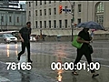 PEDESTRIANS ON A RAINY DAY - HD