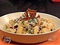 Classic Roman-style rigatoni alla carbonara