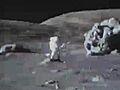 Moon Landing Hoax Apollo 17 : Disney Dog Rock With A Compass Rose in The Nevada Fake Moon Bay               // video added January 25,  2010            // 0 comments             //