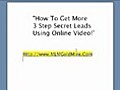 How To Get More 3 STEP SECRET Leads Using YouTube Video!