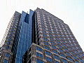 Royalty Free Stock Video SD Footage Pan Up to Tall Glass Building in Pittsburgh Pennsylvania