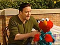 Ricky Gervais and Elmo Hilarity on Sesame Street