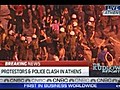 Greek Protesters & Police Standoff