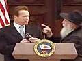 Schwarzenegger Jokes With Excited Rabbi