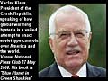 Vaclav Klaus speaking about the threat of global warming hysteria