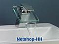 Wasserhahn / Armatur Sanitärglas Chrom Wasserfall netshop-016 http://www.netshop-hh.de