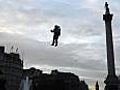 Spartan flies over Trafalgar Square for Halo: Reach launch