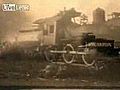 Lokomotifler kafa kafaya çarpışıyor (1913)