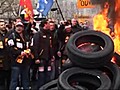 Workers protest against closure of plant
