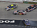 Burton slows,  triggers a seven-car wreck