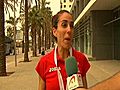 Nuria Fernández,  eufórica tras su oro en 1.500 metros