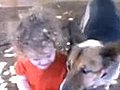 Dog Won’t Let Kid Drink From Water Fountain