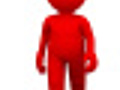 3D Character walking,  he is red and goes on foot