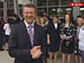 Prime Minister and Queensland Premier help journalist with piece to camera