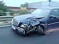 Moron Drives Crashed Mercedes